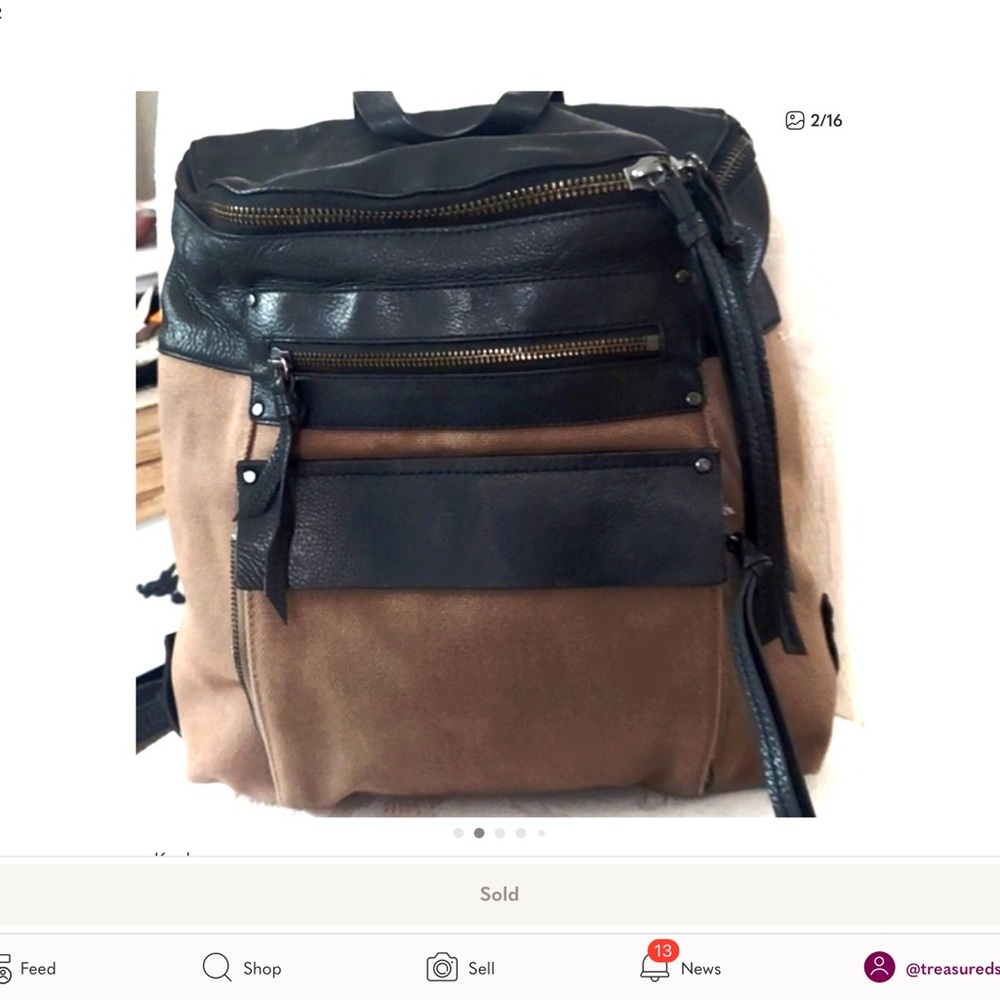 ✔️Kooba Leather & Canvas Backpack - Picture 9 of 16